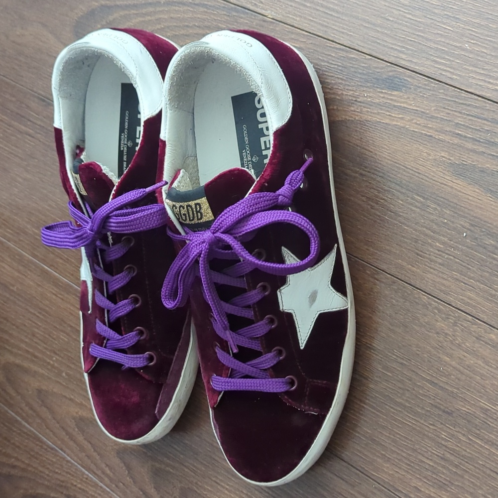 Golden Goose Deluxe Brand Golden Goose Superstar Plum Velvet White Dark red Prun - Picture 4 of 14